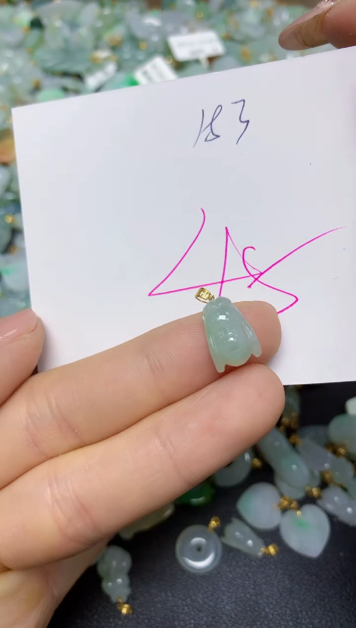 【闪购商品】翡翠挂件18K金镶嵌 天然翡翠A货