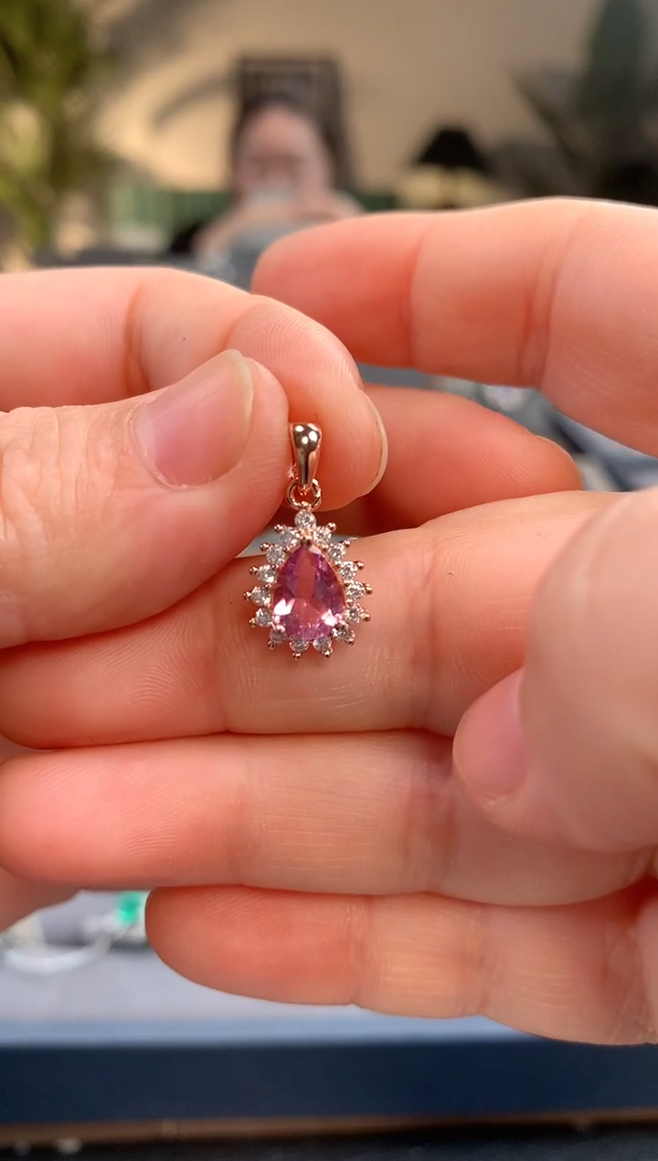 【闪购商品】碧玺吊坠(不含链)银S925镶嵌碧玺