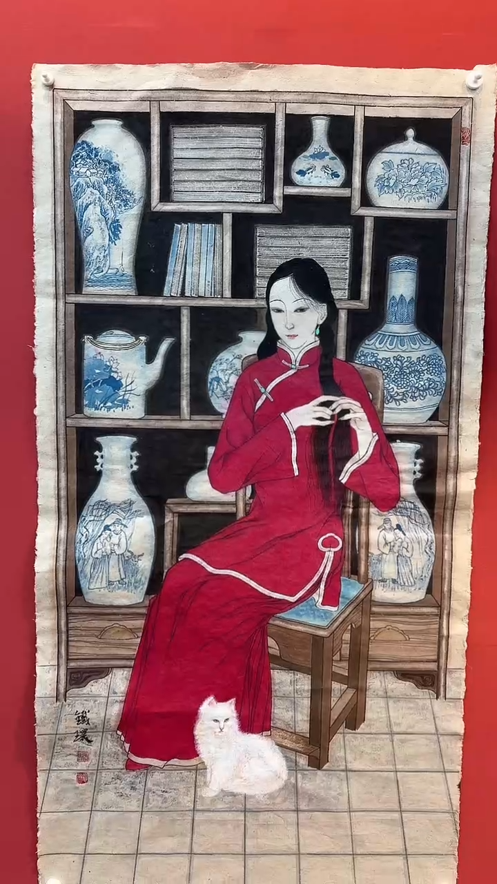 国画手绘原稿-张思俭-仕女-8平尺