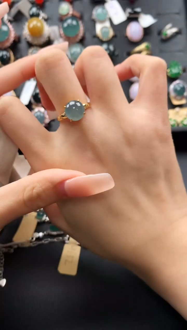 【闪购商品】翡翠戒指银S925镶嵌5464536346