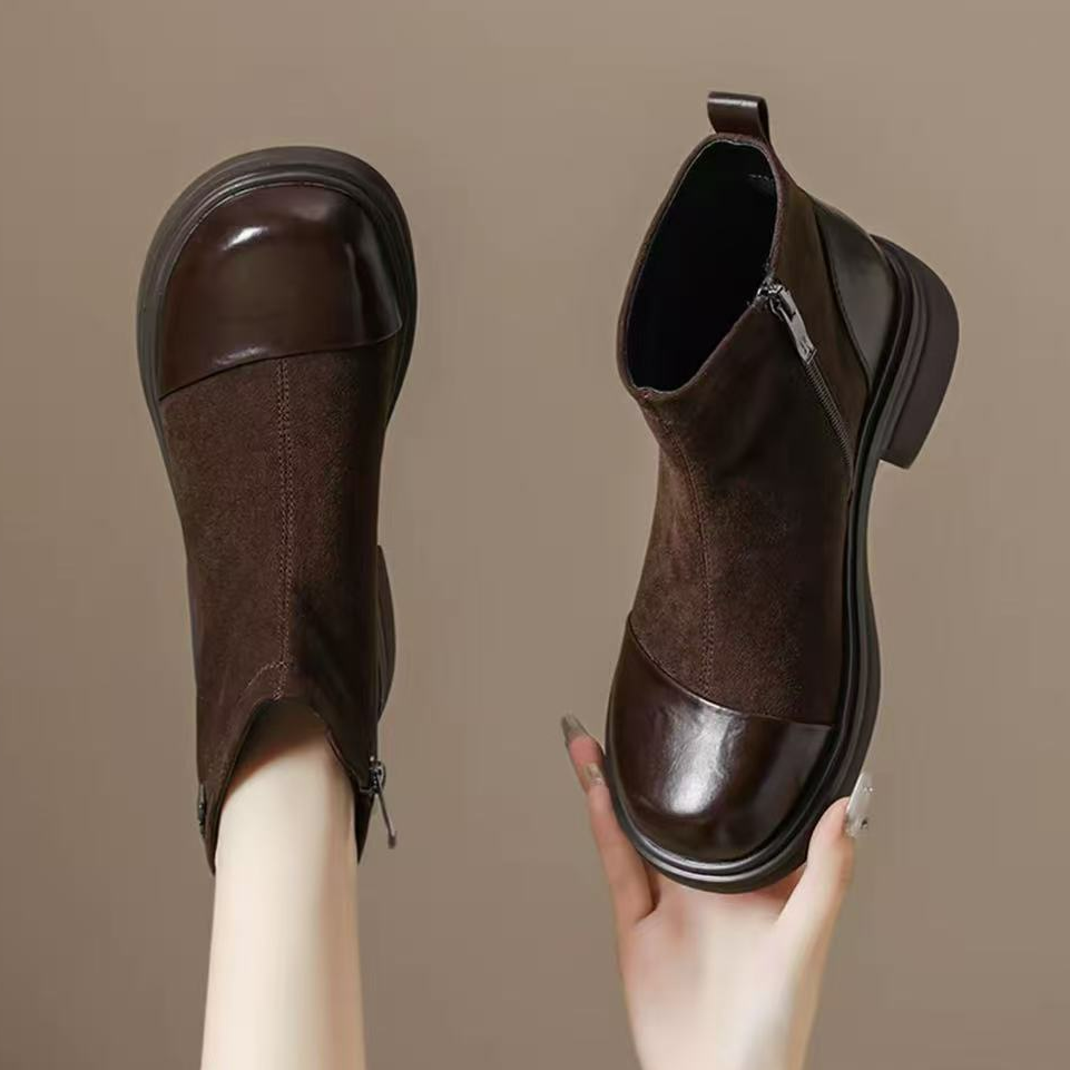 DG5542-8【焦糖可可】马丁靴女冬季新款短靴女弹力瘦瘦靴百搭时尚短