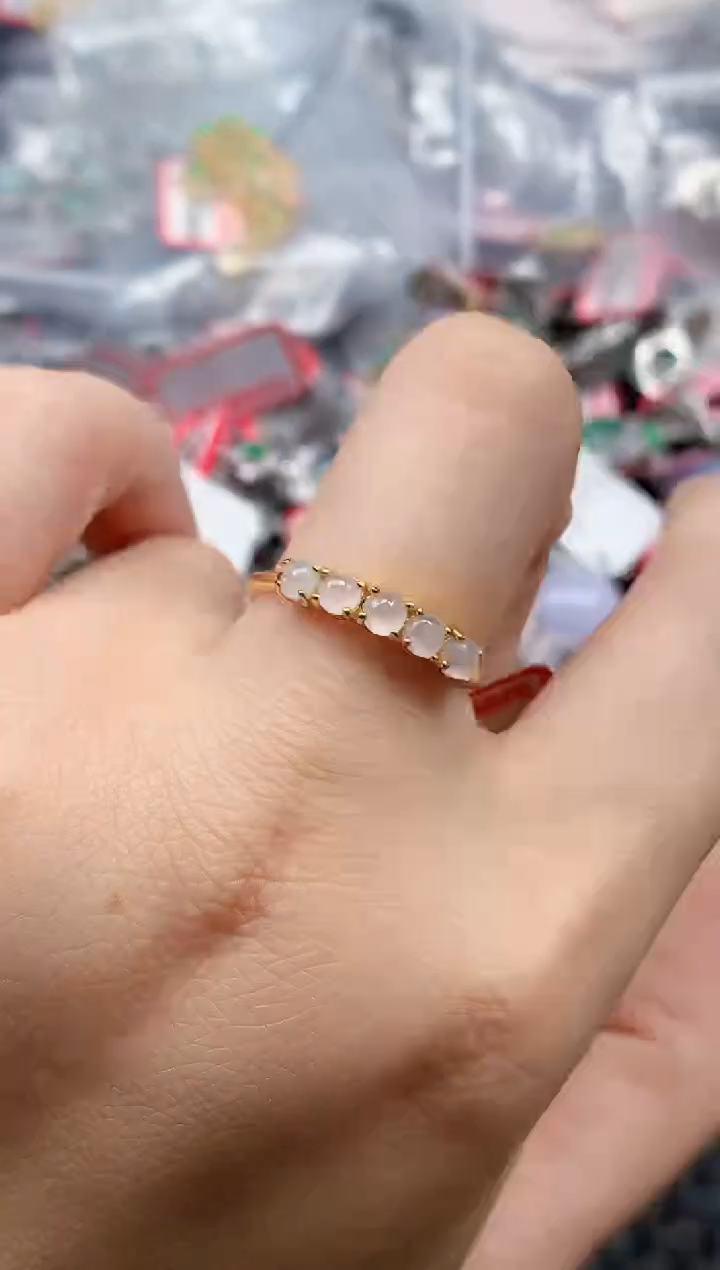 银S925镶嵌戒指翡翠天然A货缅甸翡翠