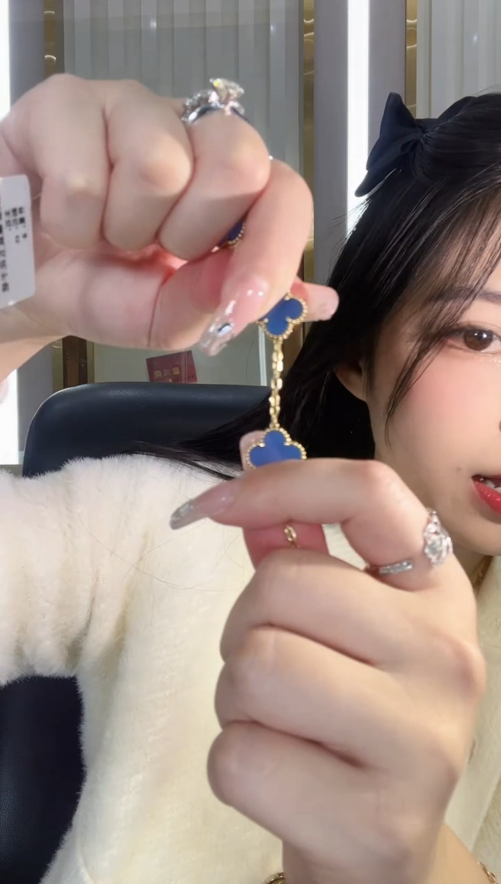 【闪购商品】玛瑙/玉髓手链18K金镶嵌重金版蓝五花手链yz