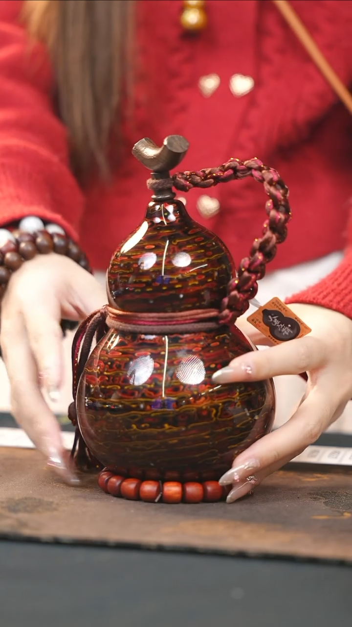 【闪购商品】WB208漆艺酒葫芦不包手串及旋转底座
