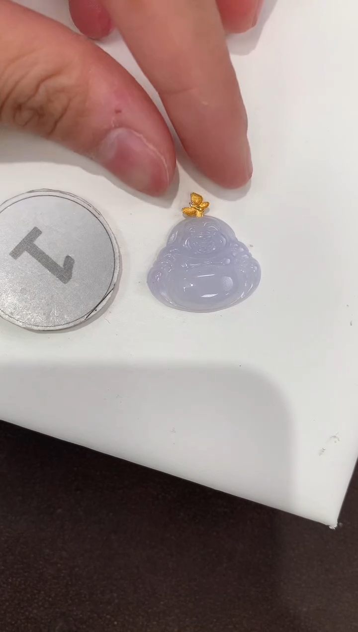 颈饰18K金镶嵌翡翠天然缅甸A货翡翠
