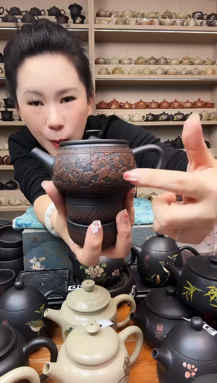 壶满雕花汉瓦+2跳叨杯 945 