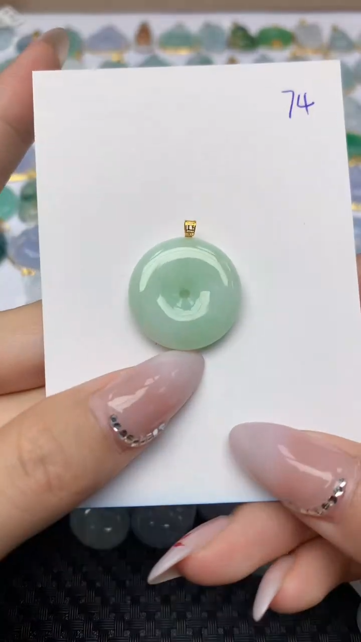 【闪购商品】翡翠颈饰18K金镶嵌 天然翡翠A货