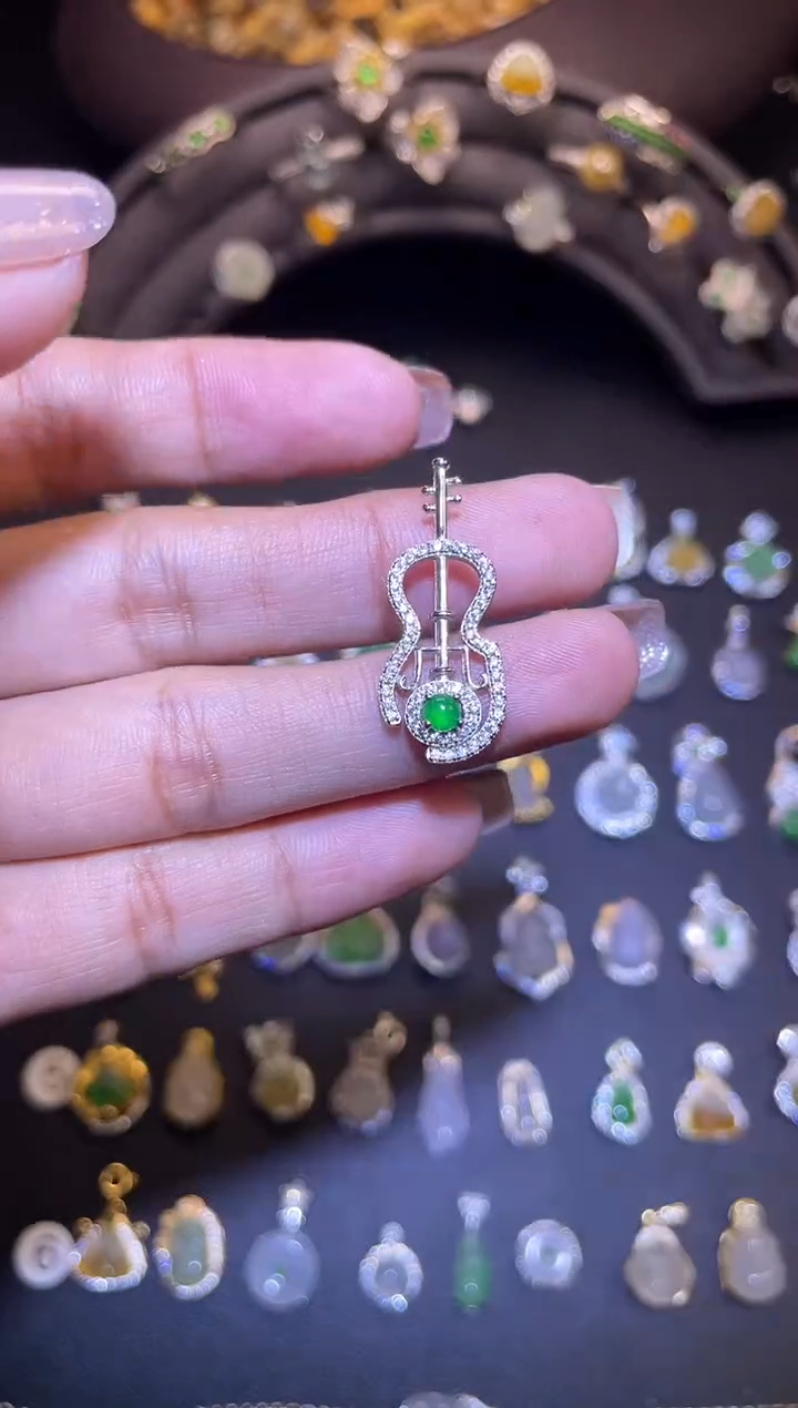 吊坠(不含链)银S925镶嵌翡翠1