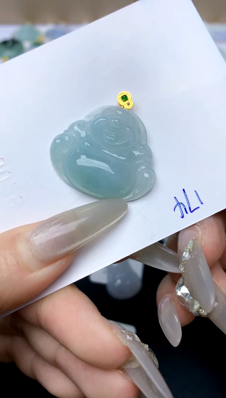 【闪购商品】翡翠颈饰18K金镶嵌天然A货翡翠