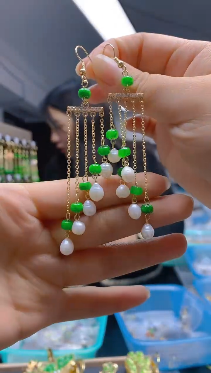 【闪购商品】翡翠耳饰合金0646翡翠耳钩