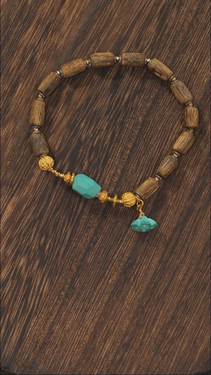 【闪购商品】绿松石手链18K金镶嵌1