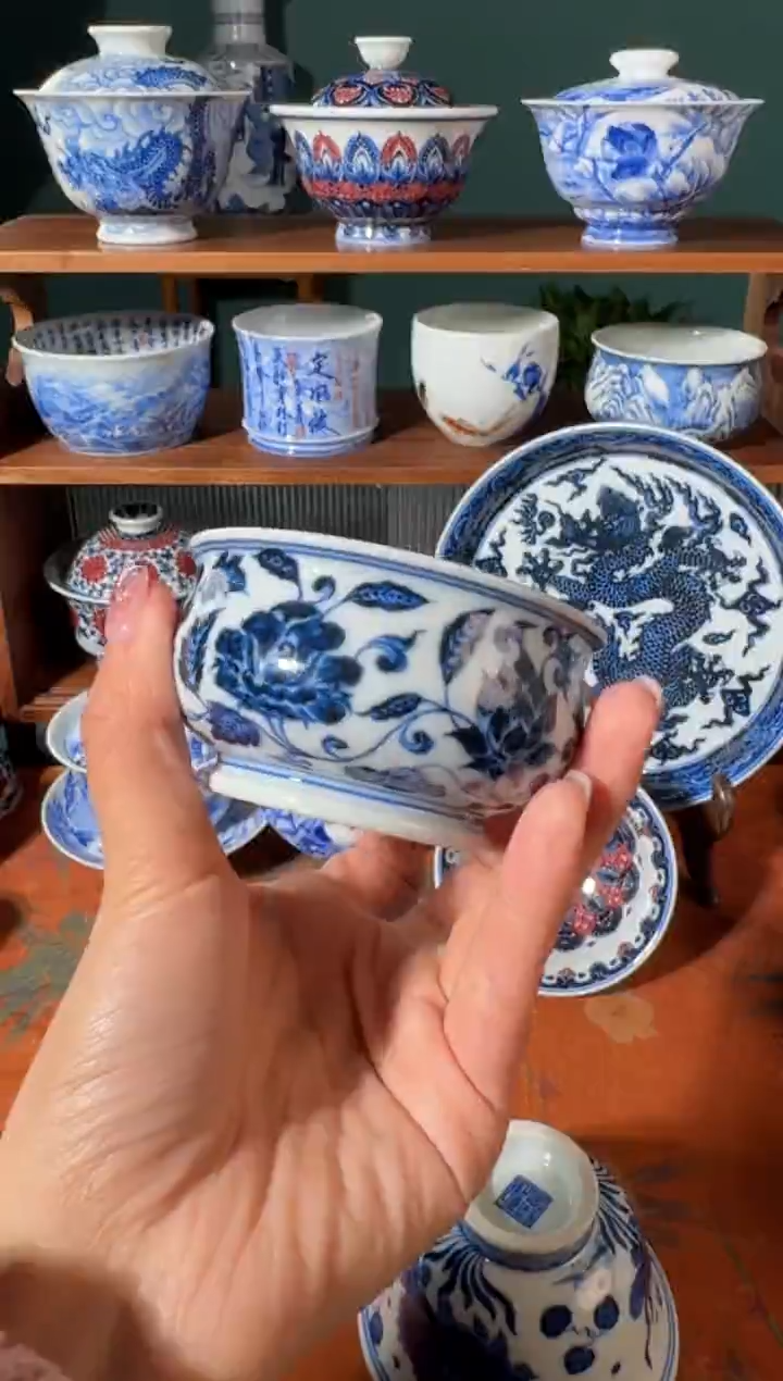 【闪购商品】杯刘建锋窑缠枝花卉炉式杯