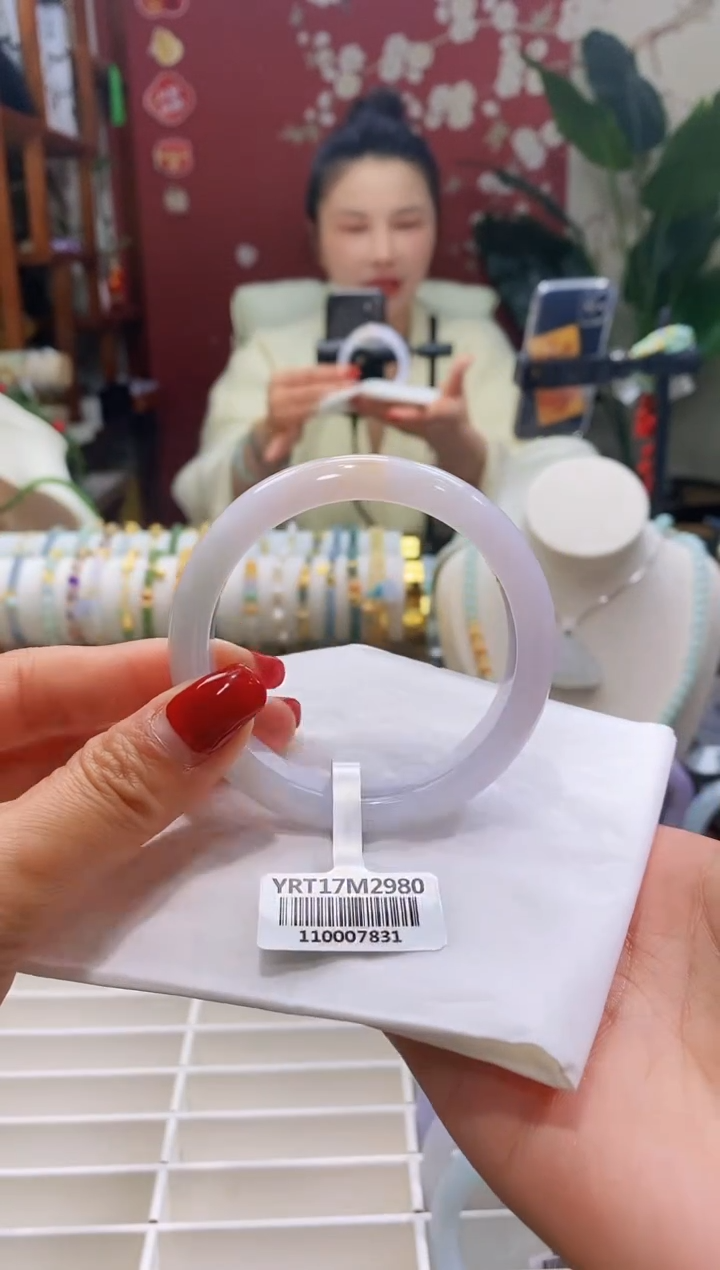 【闪购商品】翡翠手镯未镶嵌114粉紫洒金5455/12.3*7.4