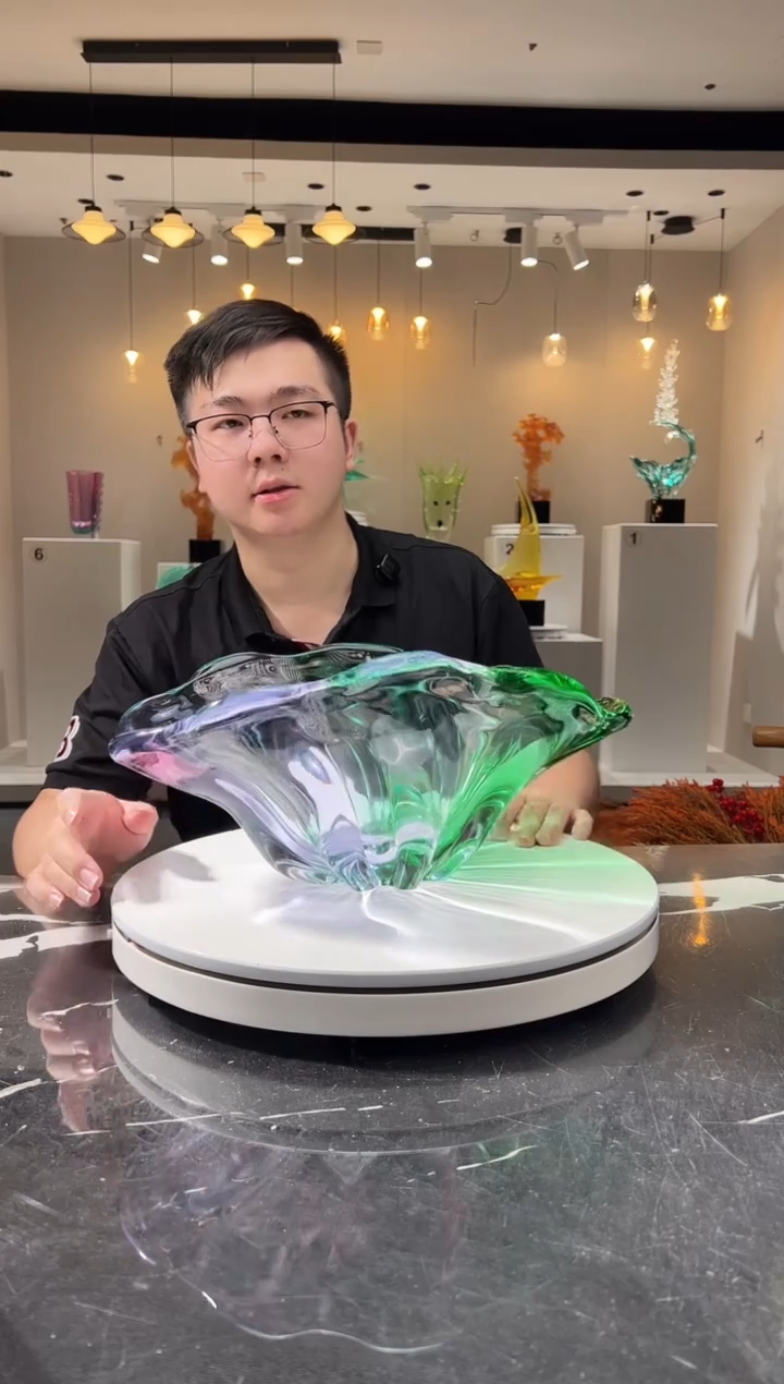 摆件巴比特美学-紫绿撞色扇贝果盘