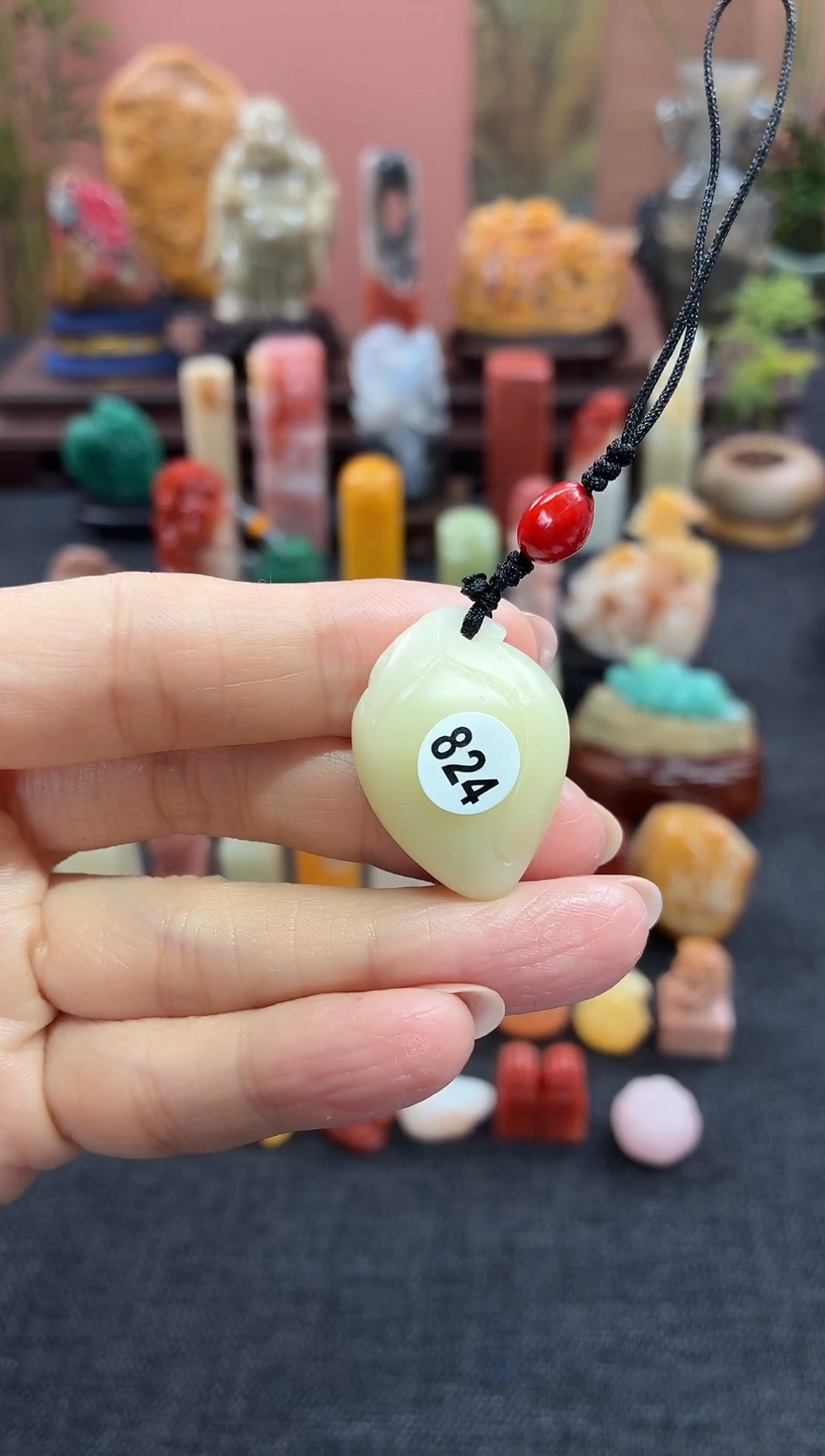 昌化石印石水**花824   