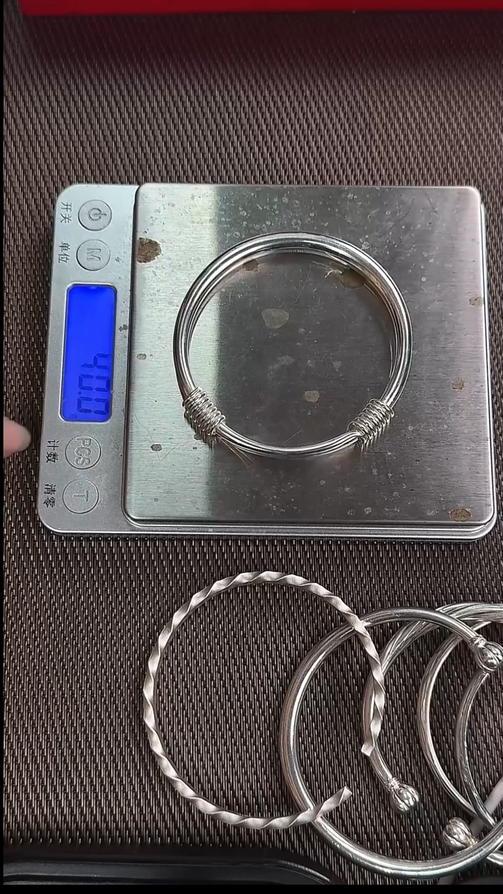 无足银素圈推拉手镯 [半亩银田]足银