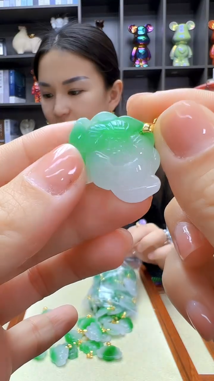 翡翠14K金镶嵌颈饰丹丹diy劲饰