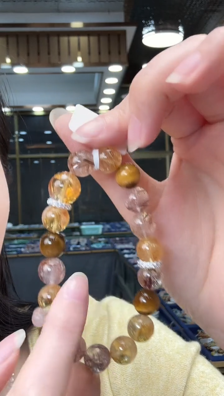 水晶手串未镶嵌黄塔晶虎眼石DIY手串