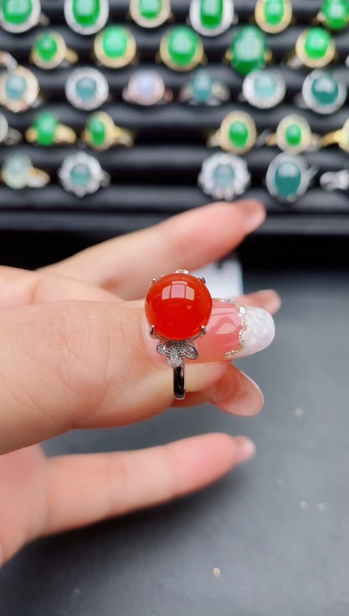 【闪购商品】玛瑙/玉髓戒指银S925镶嵌5800