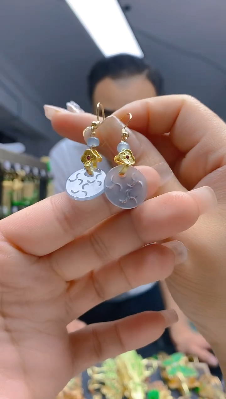 【闪购商品】翡翠耳饰合金253翡翠耳钩