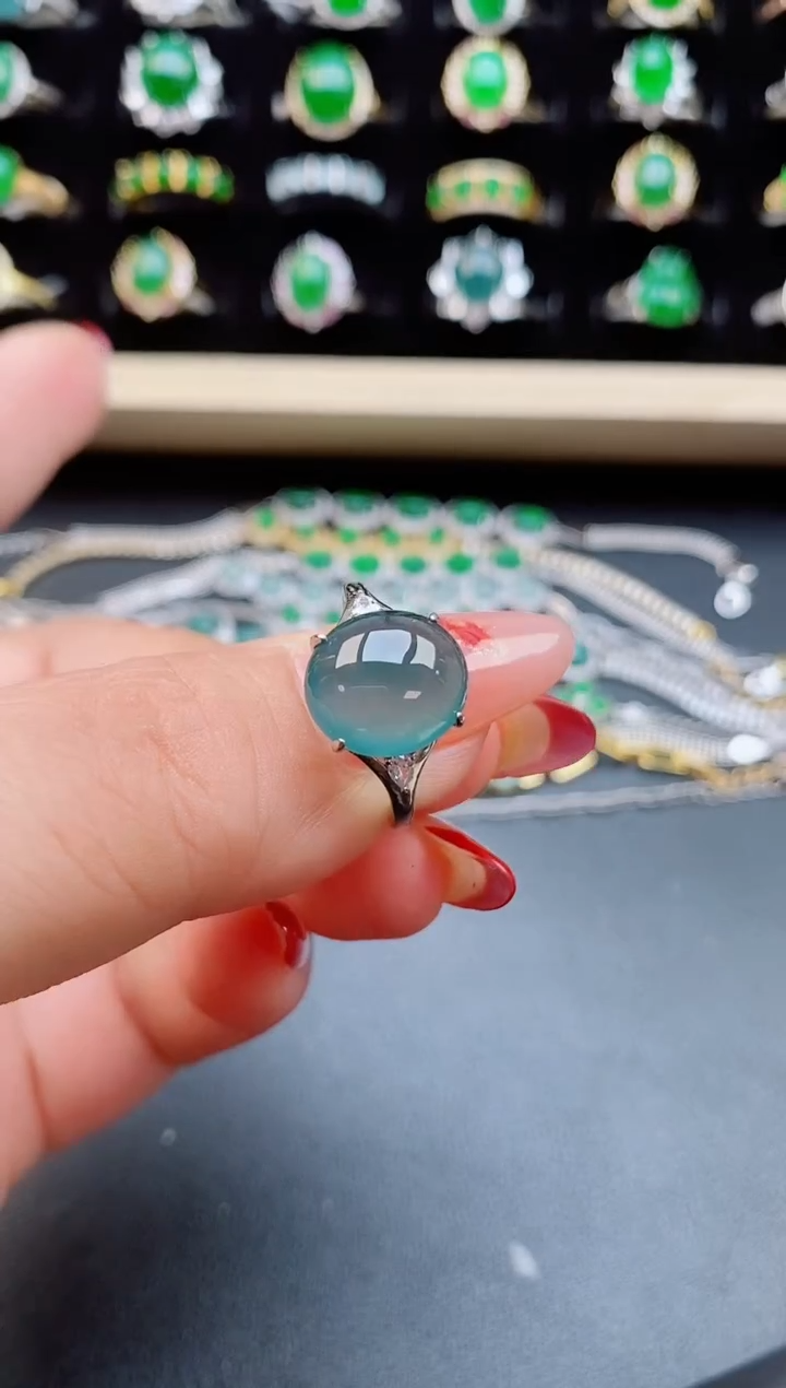 【闪购商品】翡翠戒指银S925镶嵌508050
