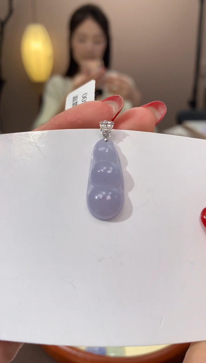 【闪购商品】翡翠颈饰18K金镶嵌天然缅甸a货翡翠