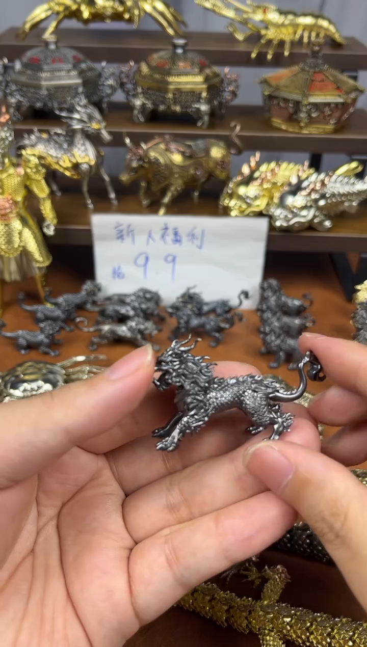 样式袁 家有麒麟儿小号黄铜实心