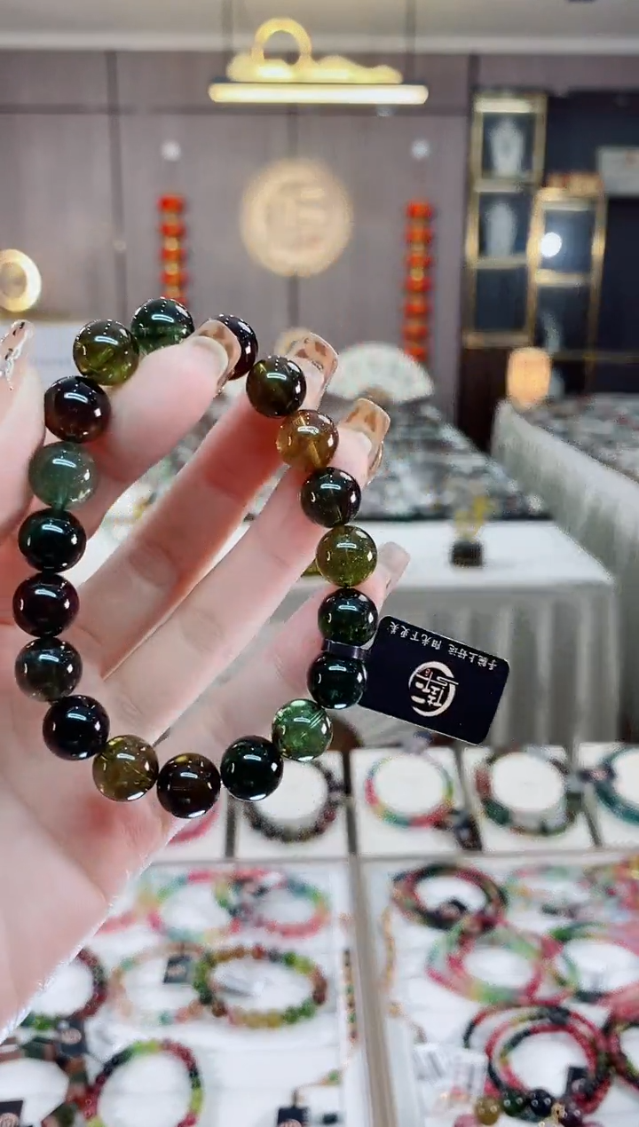 【闪购商品】碧玺单圈手串10mm+未镶嵌一物一证dan