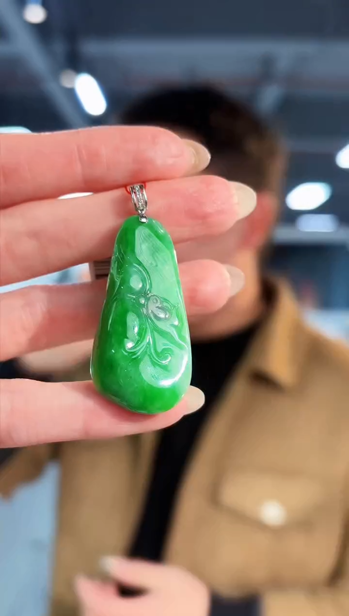 【闪购商品】翡翠颈饰18K金镶嵌缅料A货/支持复检/一件