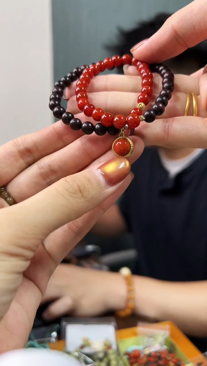 檀香紫檀（小叶紫檀）手串/手链紫檀双圈双拼