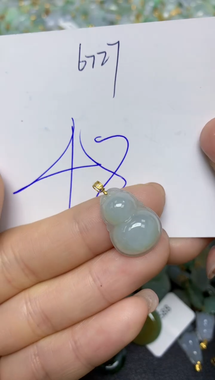 【闪购商品】翡翠挂件18K金镶嵌 天然翡翠A货