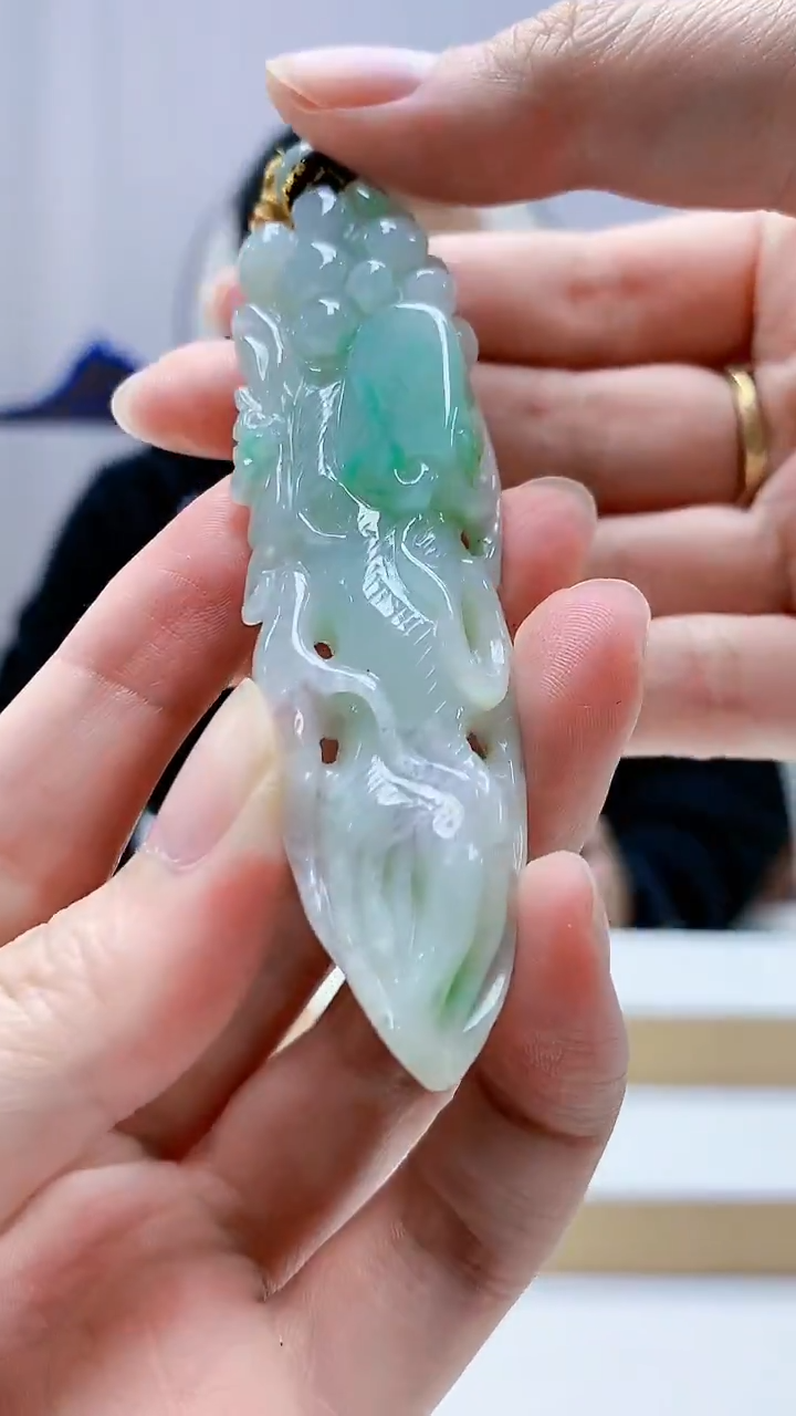 未镶嵌定制翡翠4898zm-毛货挂件人参119