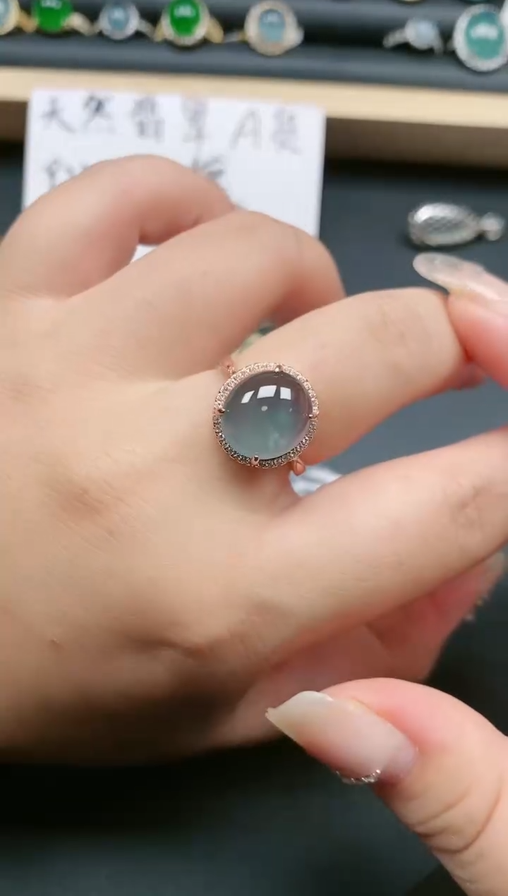 翡翠戒指银S925镶嵌111111111