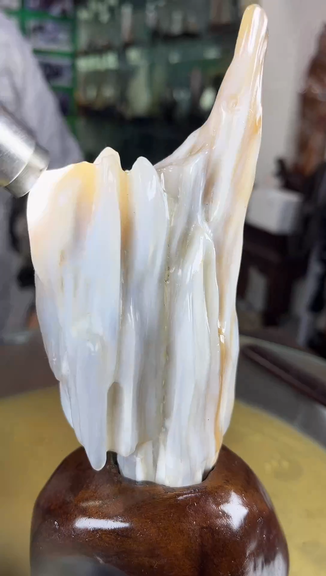 缅甸天然树化玉摆件