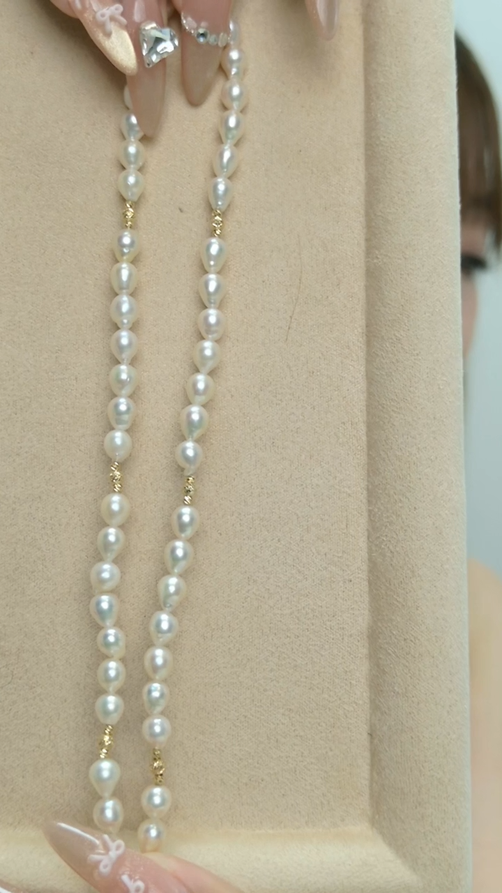 18K金镶嵌海水珍珠项链粉红佳人