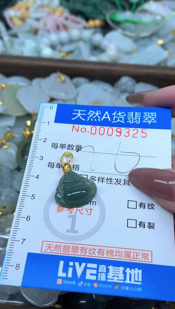 颈饰未镶嵌翡翠净货挂件-9325