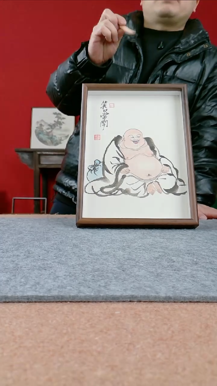国画纯手写纯手绘-带框23*31