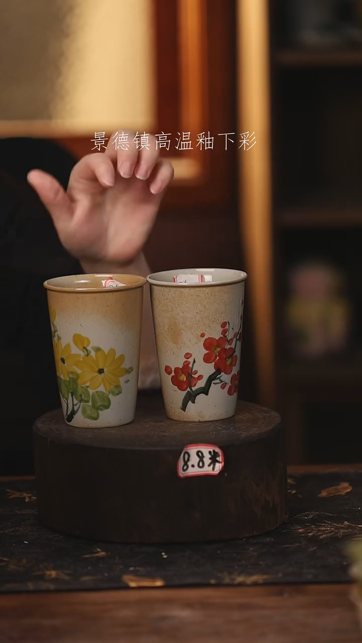 陶瓷景德镇高温釉下手绘陶瓷