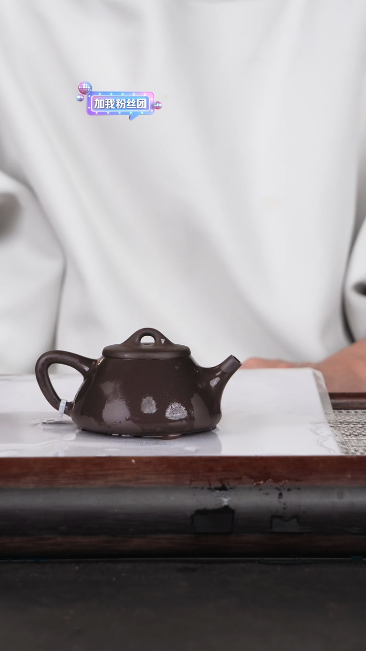 【闪购商品】紫砂茶壶16黑紫泥石瓢