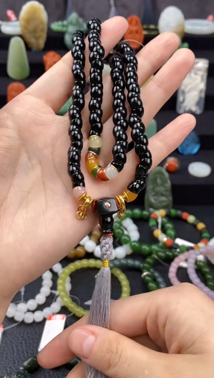 【闪购商品】和田玉-未镶嵌黑金大肠