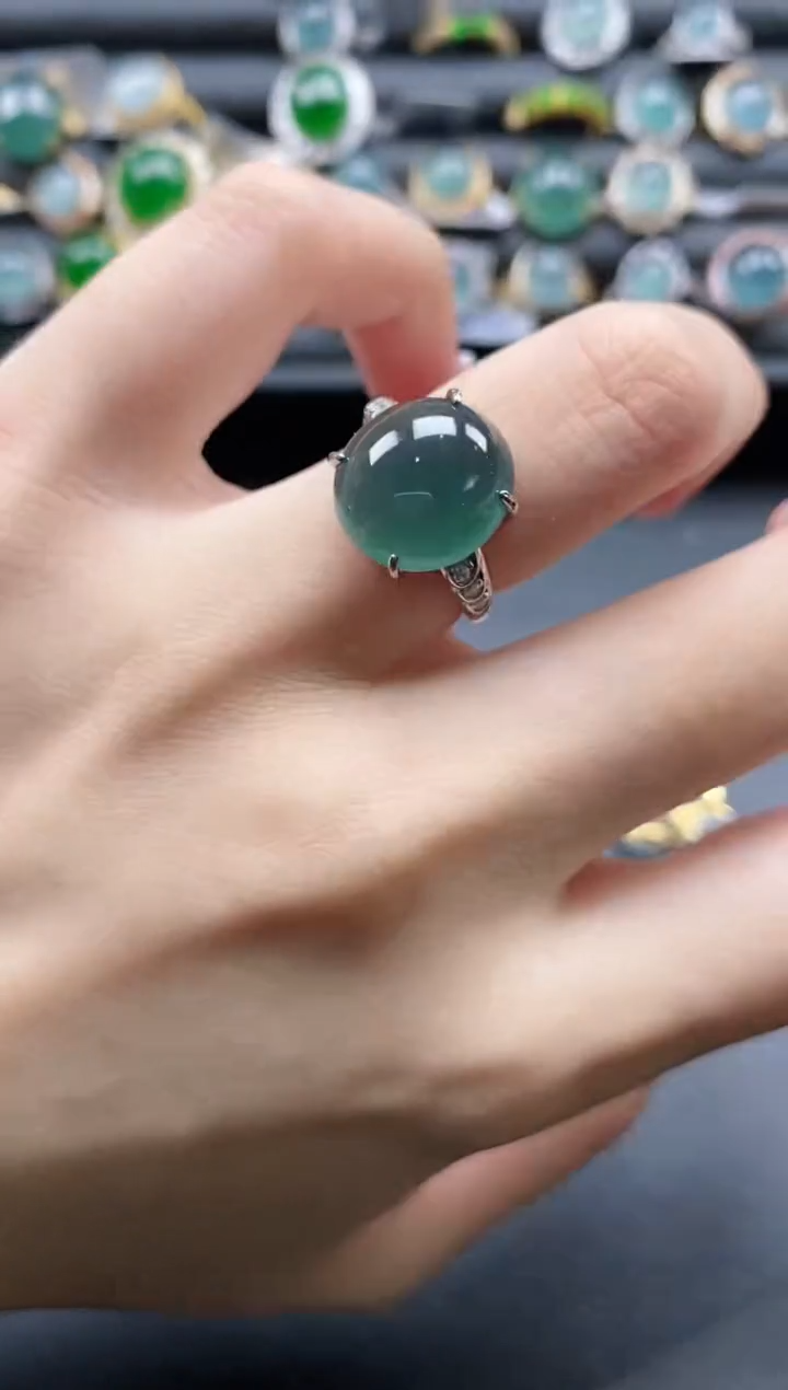 【闪购商品】翡翠戒指银S925镶嵌1111