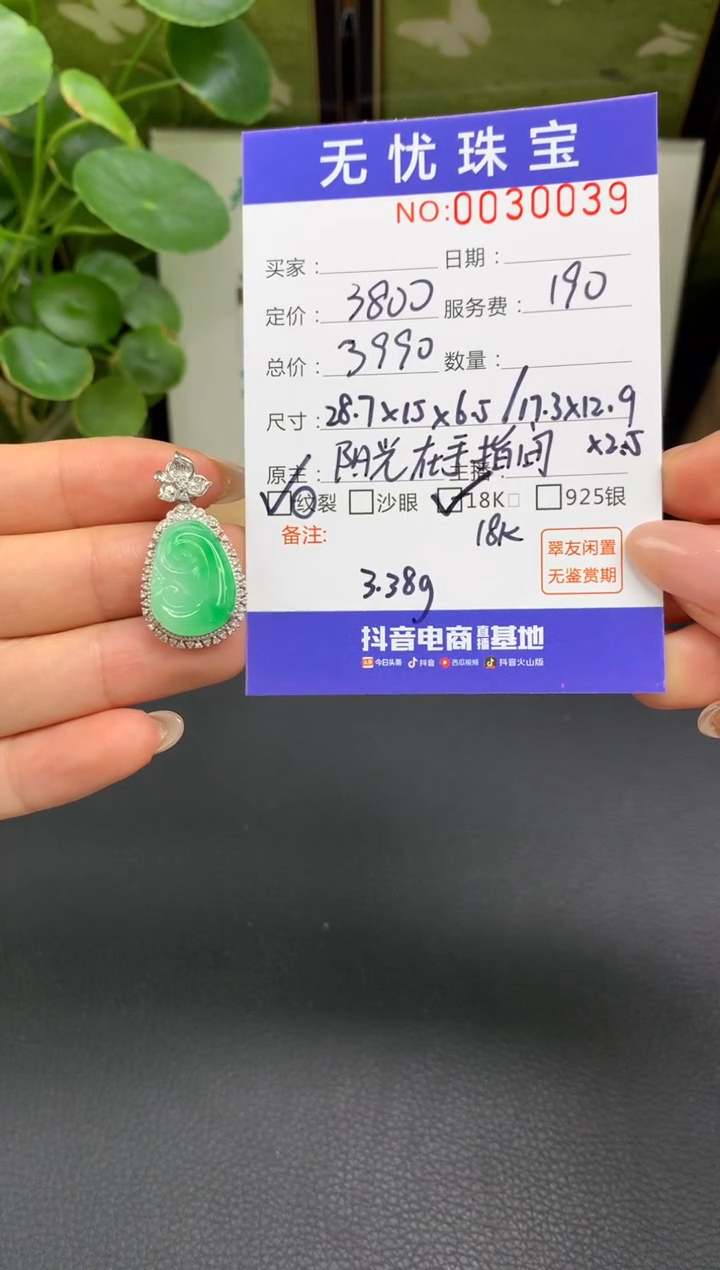18K金镶嵌定制翡翠大*蔡D199