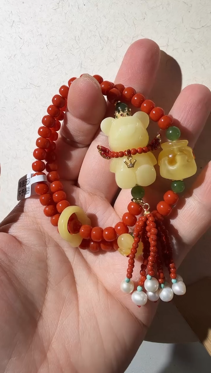 【闪购商品】蜜蜡手链未镶嵌蜜蜡小熊手链