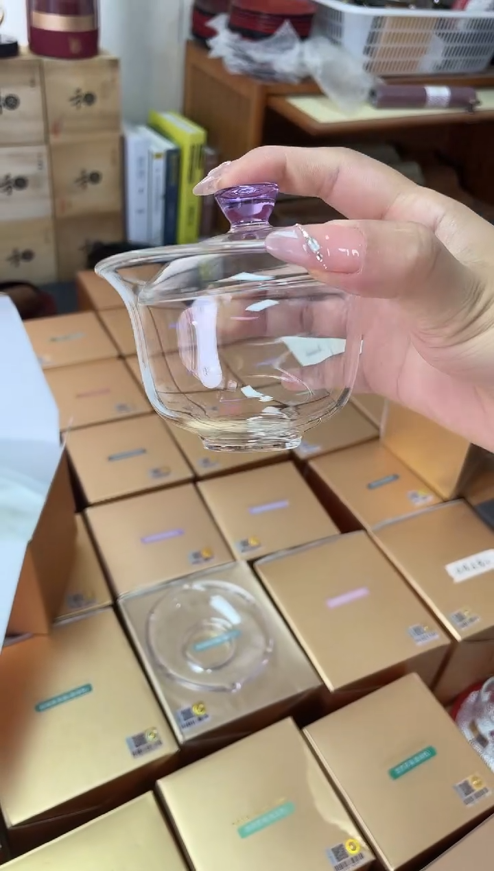 禾器/禅语盖碗/浅紫