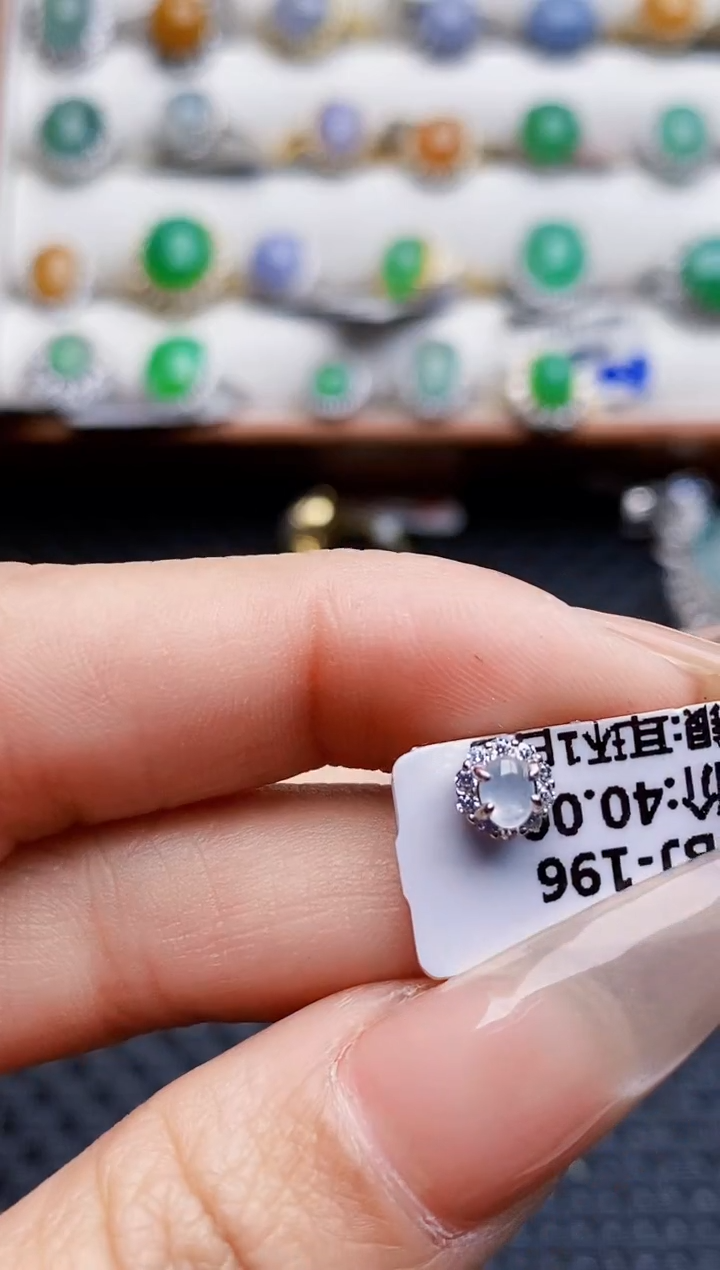 银S925镶嵌戒指翡翠7098