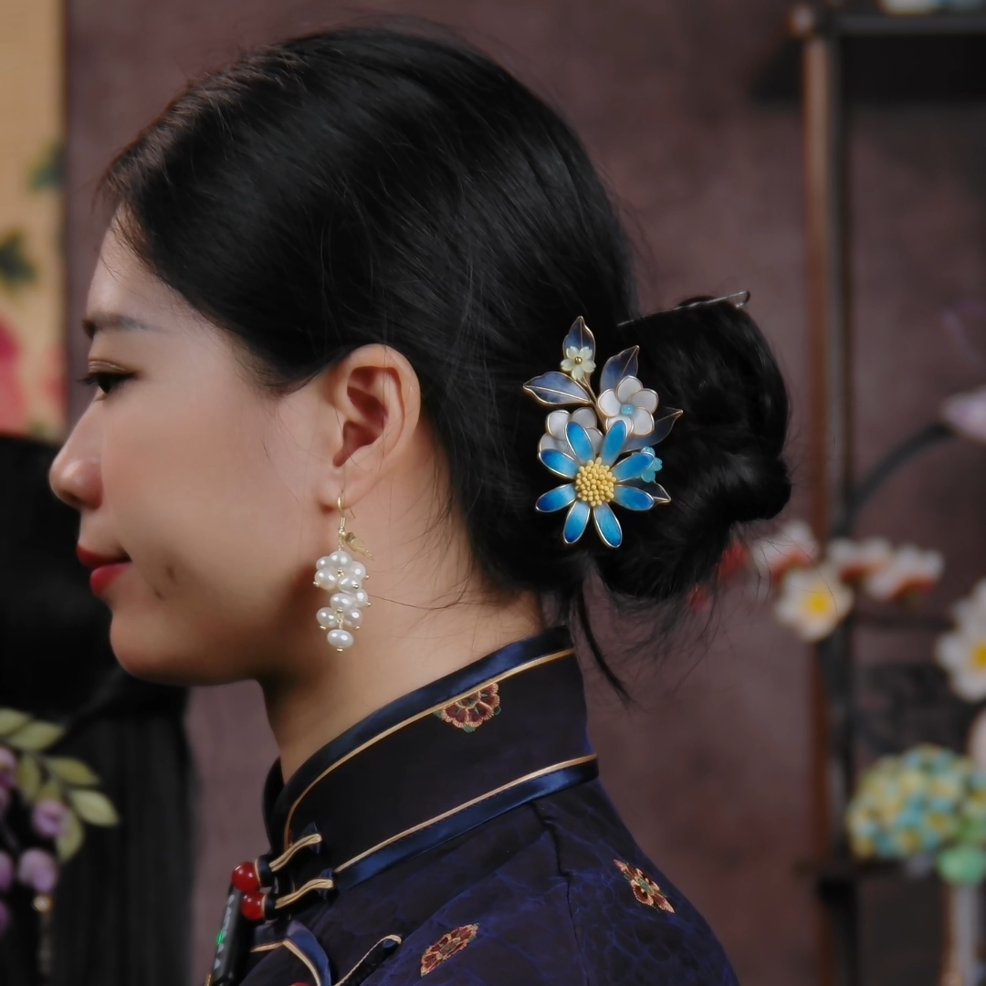 【小雏菊】非遗掐丝绒花日常精致清新边夹款气质国风优雅百搭手工