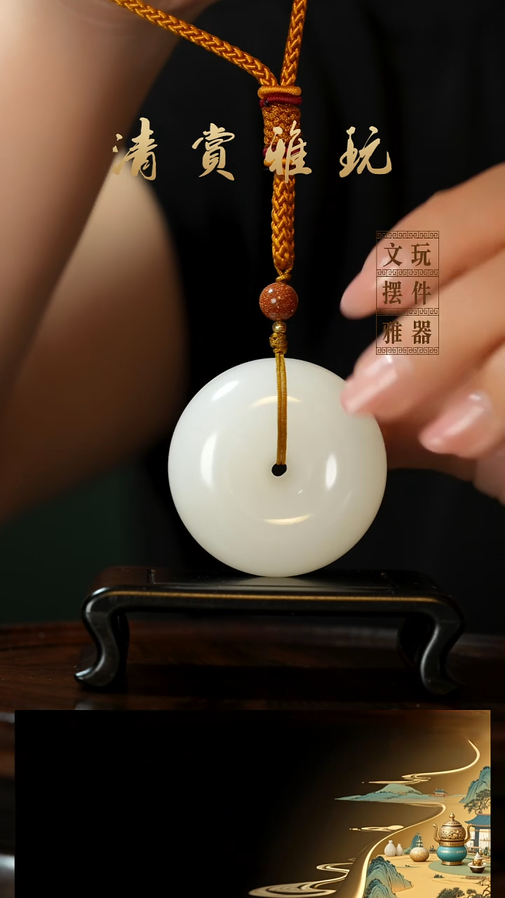 玉《平安扣》手把件摆件