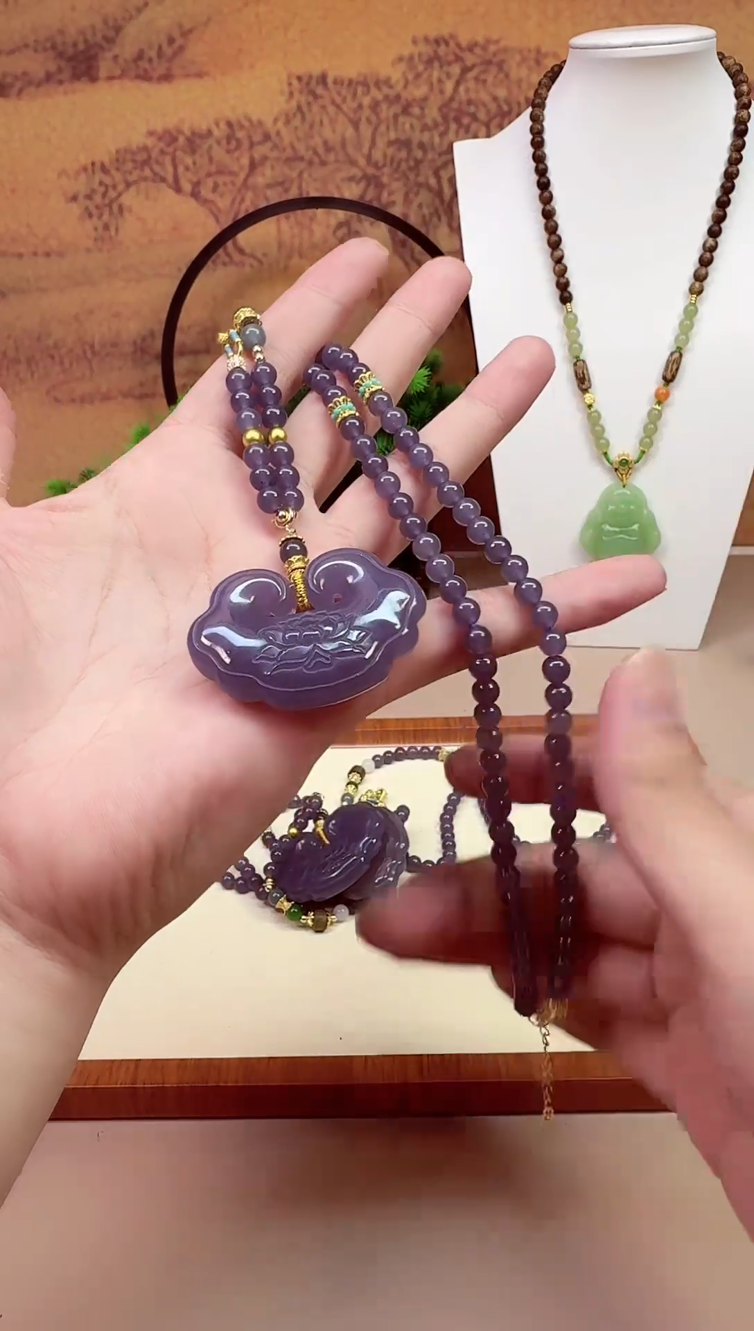 和田玉14K金镶嵌耳饰A693