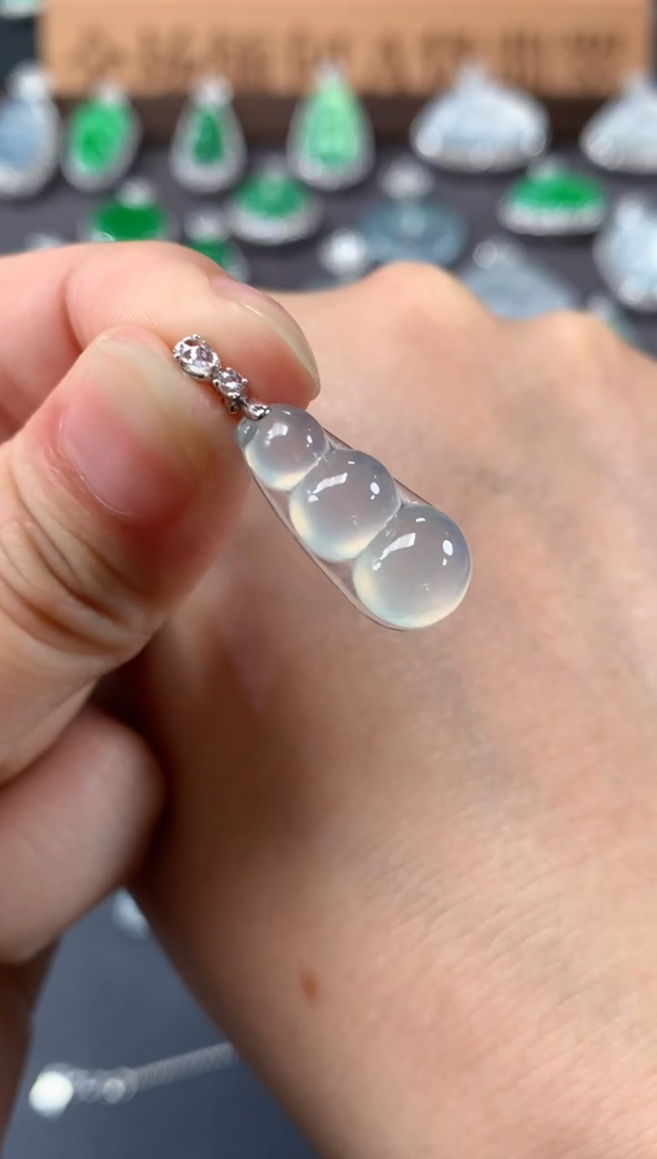 吊坠(不含链)18K金镶嵌翡翠C293|1980