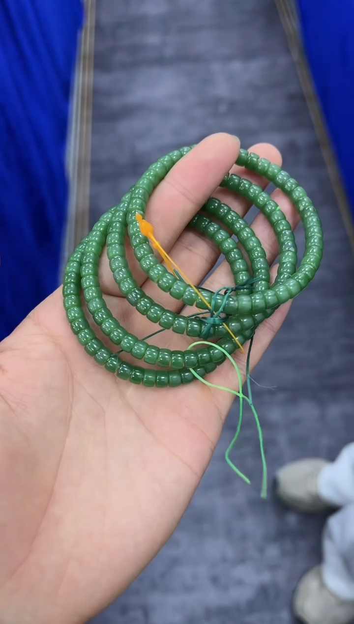 未镶嵌手串和田玉俄碧药片手串卡6微色差 多样性拍一发一